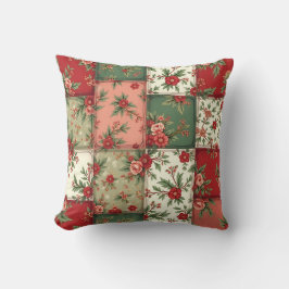 Whimsical Floral Vintage Christmas Quilt Pattern Kussen