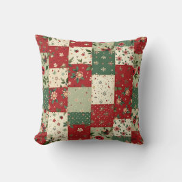 Whimsical Floral Vintage Christmas Quilt Pattern Kussen