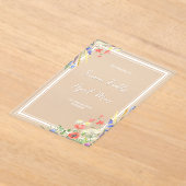 Whimsical Floral waterverf bruiloft Acryl Uitnodigingen (Laagn)