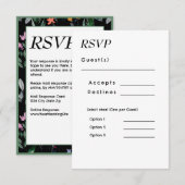 Whimsical Floral Waterverf bruiloft RSVP Kaartje (Voorkant / Achterkant)