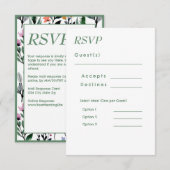 Whimsical Floral Waterverf bruiloft RSVP Kaartje (Voorkant / Achterkant)