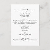 Whimsical Floral Wedding Details Behuizing Kaart (Achterkant)