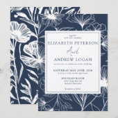 Whimsical Floral Wedding Kaart (Voorkant / Achterkant)