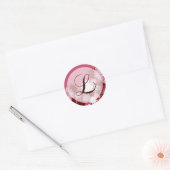 Whimsical Floral Wedding Monogram L Envelope Seal Ronde Sticker (Envelop)