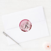 Whimsical Floral Wedding Monogram R Envelope Seal Ronde Sticker (Envelop)