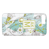 Whimsical Florals Monogram iPhone 7 Plus Hoesje (Achterkant (Horizontaal))