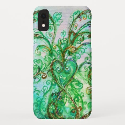 WHIMSICAL FLOURISHES bright blauwgroen green white Case-Mate iPhone Case (Achterkant)