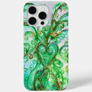 WHIMSICAL FLOURISHES bright blauwgroen green white iPhone 15 Pro Max Hoesje
