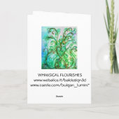WHIMSICAL FLOURISHES bright blauwgroen green white Feestdagen Kaart (Achterkant)