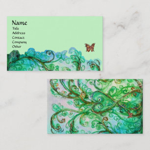 WHIMSICAL FLOURISHES bright green blue Visitekaartje