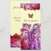 WHIMSICAL FLOURISHES bright red roze paars Ivory Kaart (Voorkant / Achterkant)