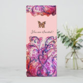 WHIMSICAL FLOURISHES bright red roze paars Kaart (Staand voorkant)