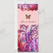 WHIMSICAL FLOURISHES bright red roze paars Kaart (Voorkant)