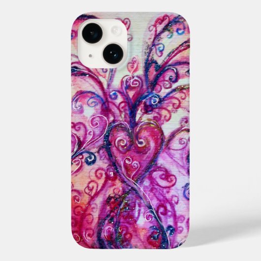 WHIMSICAL FLOURISHES bright roze red paars Case-Mate iPhone Case (Achterkant)
