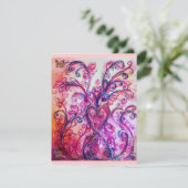 WHIMSICAL FLOURISHES helder rood, roze paars Kaart (Staand voorkant)