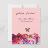 WHIMSICAL FLOURISHES helder rood, roze paars Kaart (Achterkant)