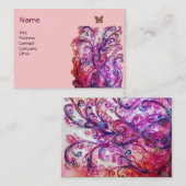 WHIMSICAL FLOURISHES helder rood roze paars wit Visitekaartje (Voorkant / Achterkant)