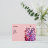 WHIMSICAL FLOURISHES helder rood roze paars wit Visitekaartje (Staand voorkant)