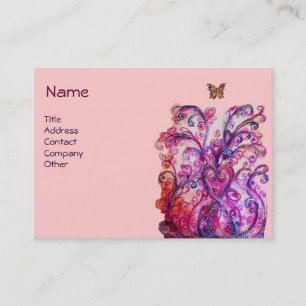 WHIMSICAL FLOURISHES helder rood roze paars wit Visitekaartje