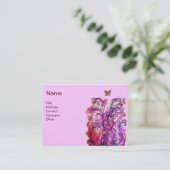 WHIMSICAL FLOURISHES helder rood roze paars wit Visitekaartje (Staand voorkant)