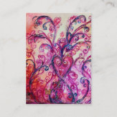 WHIMSICAL FLOURISHES helder rood, roze paars zwart Visitekaartje (Achterkant)