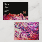 WHIMSICAL FLOURISHES helder rood, roze paars zwart Visitekaartje (Voorkant / Achterkant)
