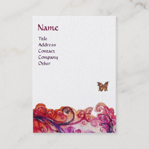 WHIMSICAL FLOURISHES helder rood, roze paarse pare Visitekaartje