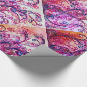 WHIMSICAL FLOURISHES helder rood roze wit Cadeaupapier (Hoek)