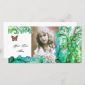 WHIMSICAL FLOURISHES heldere blauwe witte groen (Voorkant / Achterkant)