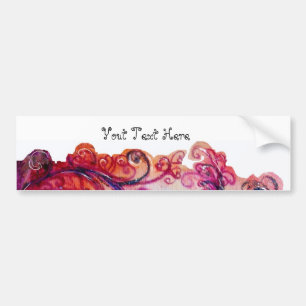 WHIMSICAL FLOURISHES heldere roze paars wit Bumpersticker