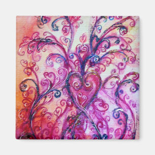WHIMSICAL FLOURISHES heldere roze paars wit Magneet