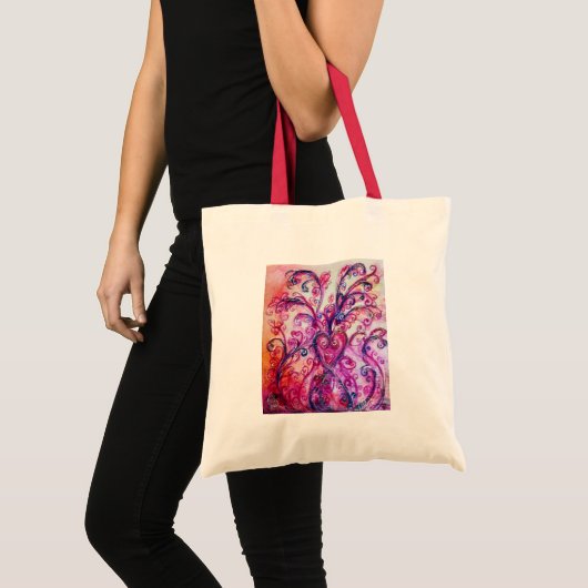 WHIMSICAL FLOURISHES heldere roze paars wit Tote Bag (Voorkant (product))