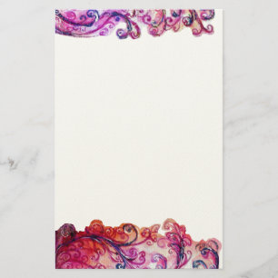 WHIMSICAL FLOURISHES heldere roze rood paars vilt Briefpapier