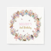 Whimsical flower fairy garden 2nd birthday servet (Voorkant)