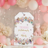 Whimsical flower fairy garden birthday cadeaulabel