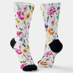 Whimsical Flower Floral Pattern Socks Sokken