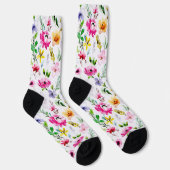 Whimsical Flower Floral Pattern Socks Sokken (Rechts)