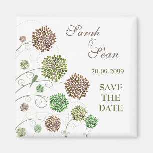 Whimsical Flower Garden Bewaar de datummagneet Magneet
