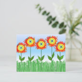 Whimsical Flower Garden Briefkaart (Staand voorkant)