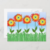 Whimsical Flower Garden Briefkaart (Voorkant / Achterkant)