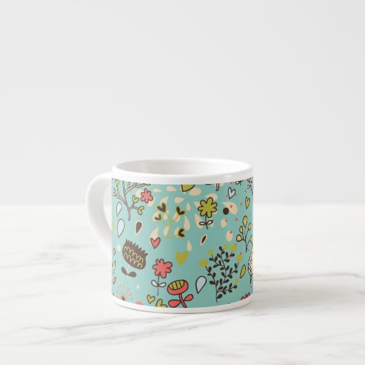 Whimsical Flower Garden Espresso Kop (Voorkant links)