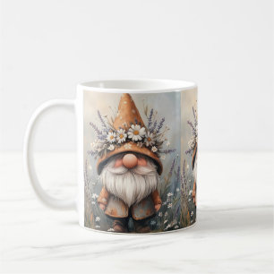 Whimsical Flower Gnome: Schattige Waterverf kunst Koffiemok