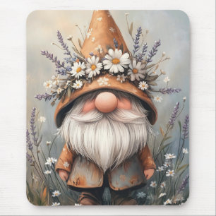 Whimsical Flower Gnome: Schattige Waterverf kunst Muismat
