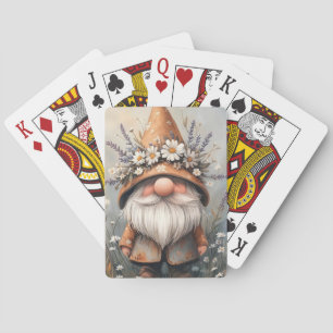 Whimsical Flower Gnome: Schattige Waterverf kunst Pokerkaarten