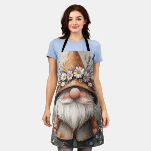 Whimsical Flower Gnome: Schattige Waterverf kunst Schort