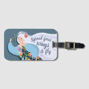 Whimsical Flower Lady-reisofferte Bagagelabel
