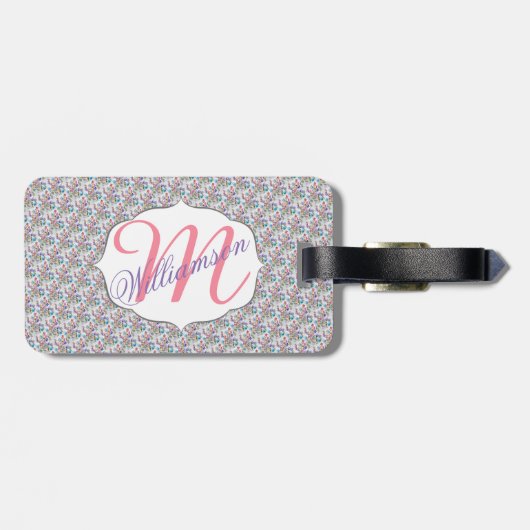 WHIMSICAL FLOWER PATTERN BAGAGELABEL (Achterkant horizontaal)