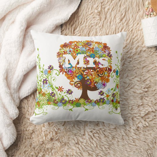 Whimsical Flower Tree Wedding Kussen (Deken)