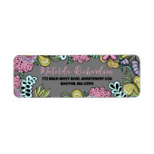 Whimsical Flowers and Leaves Retouradres Label (Voorkant)