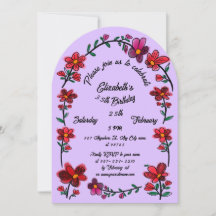 Whimsical Flowers Arch Border 35e verjaardagsfeest